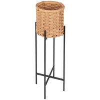 Ghiveci Pentru Plante 25/70 cm  - culoare natur/negru, Natur, plastic/lemn (25/70cm) - Ambia Home