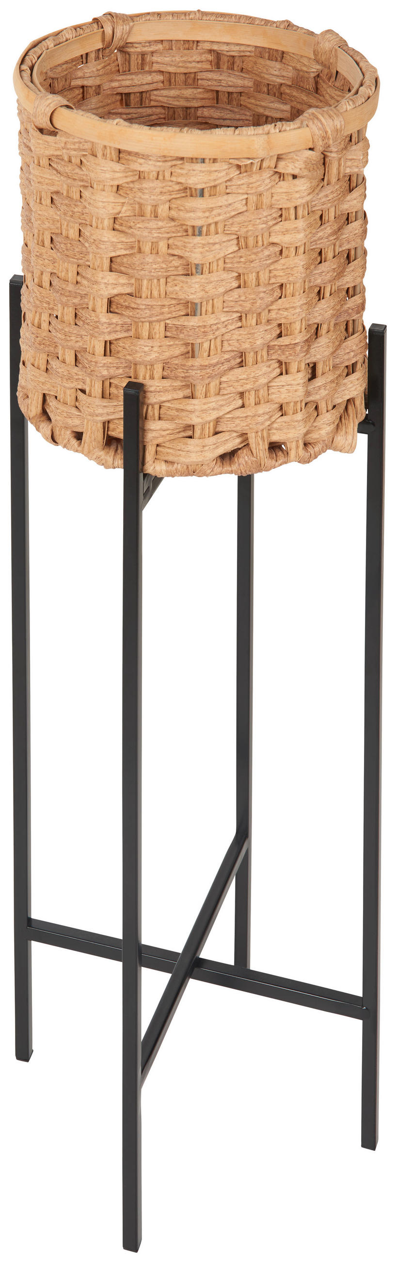 Ghiveci Pentru Plante 25/70 cm  - culoare natur/negru, Natur, plastic/lemn (25/70cm) - Ambia Home