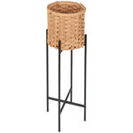 PFLANZENTOPF 25/70 cm  - Schwarz/Naturfarben, Natur, Holz/Kunststoff (25/70cm) - Ambia Home