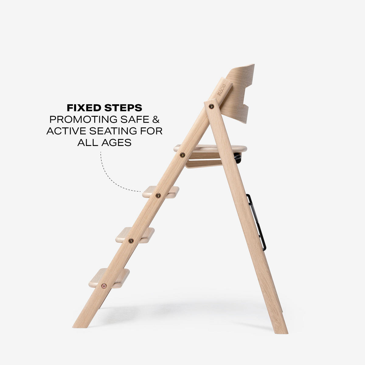 HRANILICA  KAOS Klapp High Chair  - hrast medunac, Basics, drvo (45,5/60/81cm)