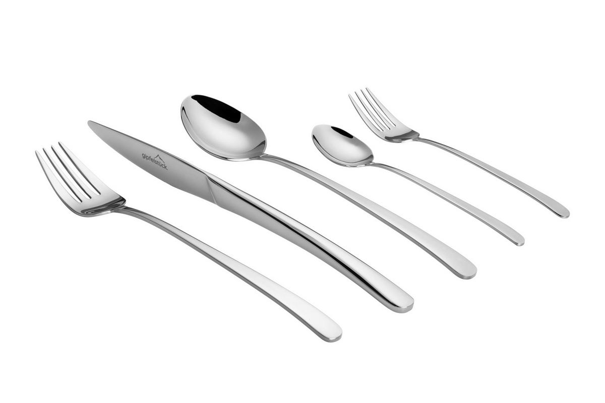 BESTECKSET ELEGANCE 10-teilig Edelstahl  - Silberfarben, Basics, Metall - Gipfelstück