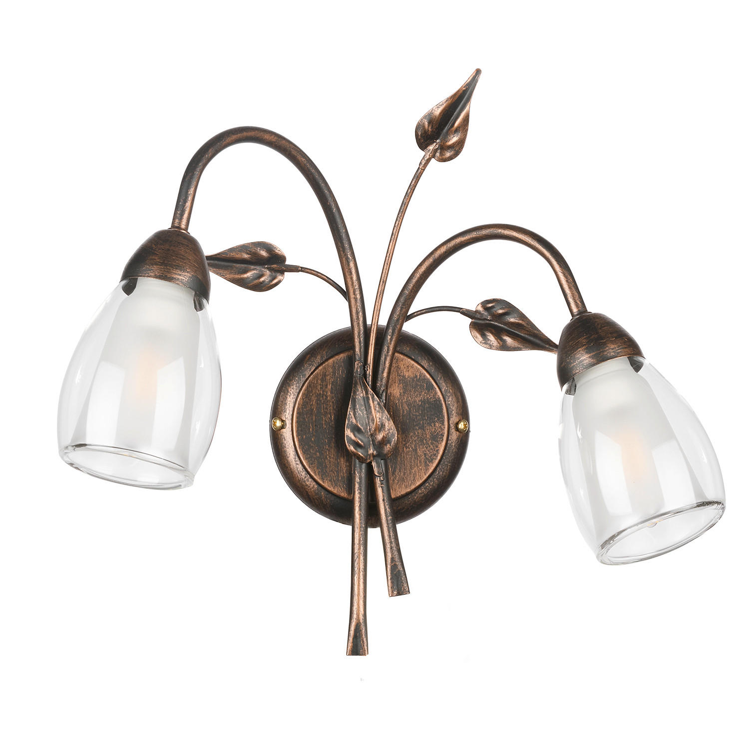 WANDLEUCHTE Delia 37/20/33 cm   - Cognac, KONVENTIONELL, Glas/Metall (37/20/33cm)