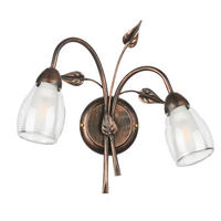 WANDLEUCHTE Delia 37/20/33 cm   - Cognac, KONVENTIONELL, Glas/Metall (37/20/33cm)