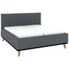 POLSTERBETT 180/200 cm,  in Grau, Matratze, Lattenrost, Bettkasten, H2 + H3 = mittel + fest  - Eichefarben/Weiß, Design, Holz/Textil (180/200cm) - Musterring
