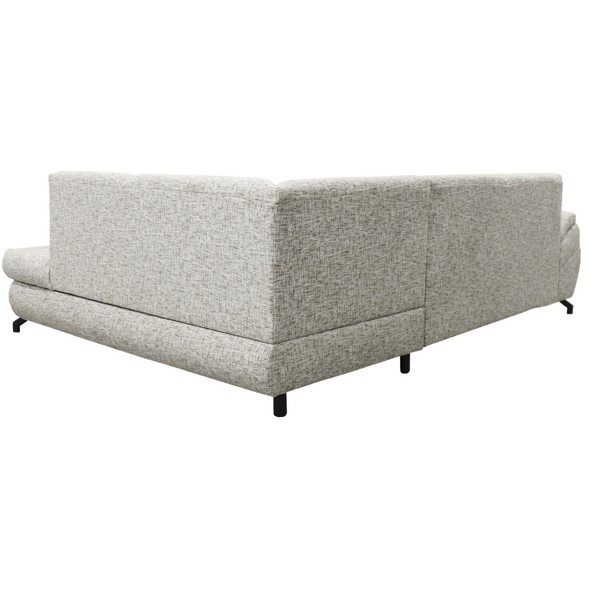 ECKSOFA Beige Struktur, Plüsch  - Beige/Schwarz, Design, Textil/Metall (201/274cm) - MID.YOU