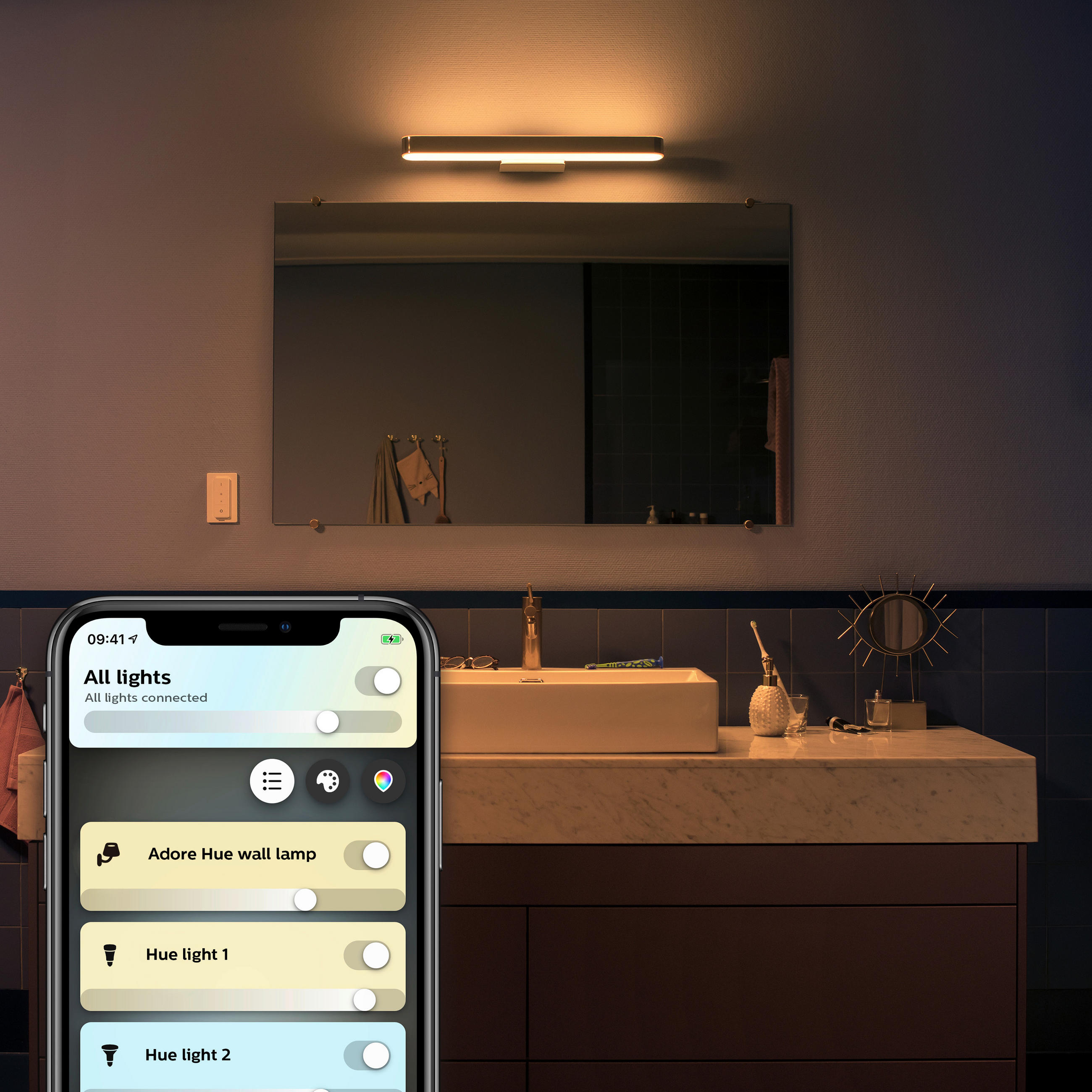 LED-WANDLEUCHTE 59,5/6,4 cm    - Silberfarben, Design, Metall (59,5/6,4cm) - Philips HUE