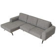 ECKSOFA in Struktur Grau  - Schwarz/Grau, Design, Textil/Metall (157/262cm) - Novel