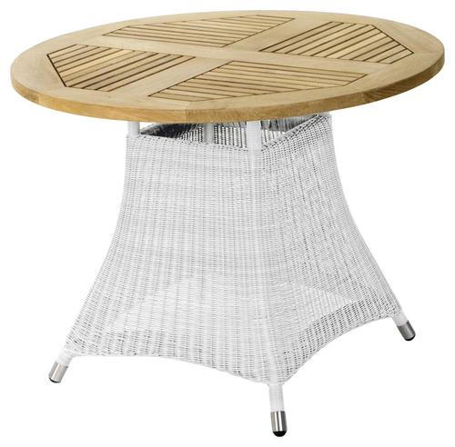 GARTENTISCH Holz, Metall, Kunststoff  - Alufarben/Weiß, Design, Holz/Kunststoff (100/75cm) - Zebra Süd