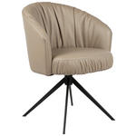 ARMLEHNSTUHL  in Eisen Echtleder pigmentiert  - Taupe/Schwarz, Design, Leder/Metall (63/82/62,5cm) - Dieter Knoll