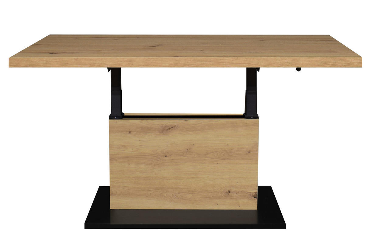 COUCHTISCH Lift rechteckig Schwarz, Eiche Artisan  - Schwarz/Eiche Artisan, Design, Holzwerkstoff/Metall (120/55-69/70cm) - MID.YOU