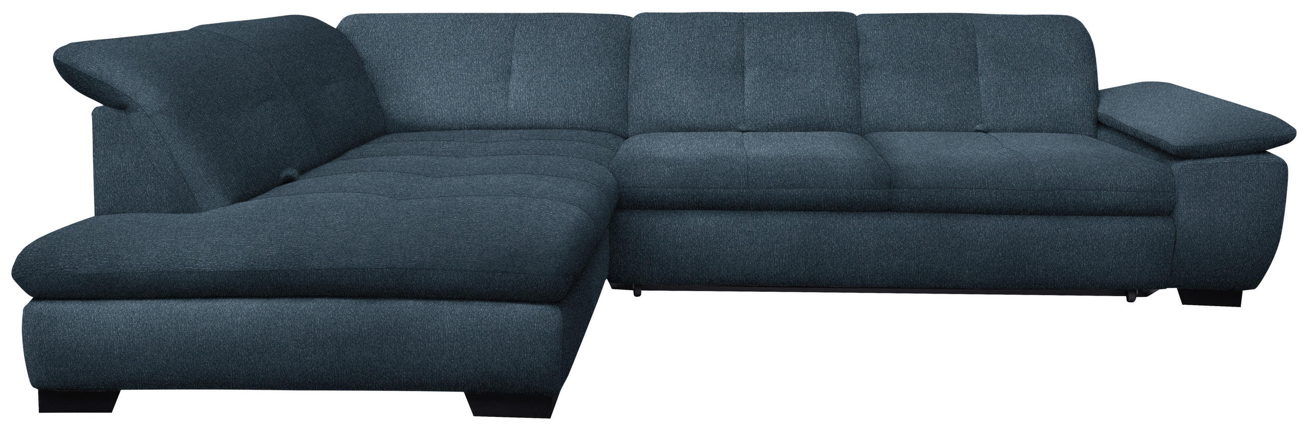 ECKSOFA in Flachgewebe Blau  - Blau/Schwarz, Design, Textil/Metall (242/313cm) - Xora