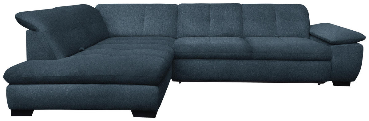 ECKSOFA in Flachgewebe Blau  - Blau/Schwarz, Design, Textil/Metall (242/313cm) - Xora