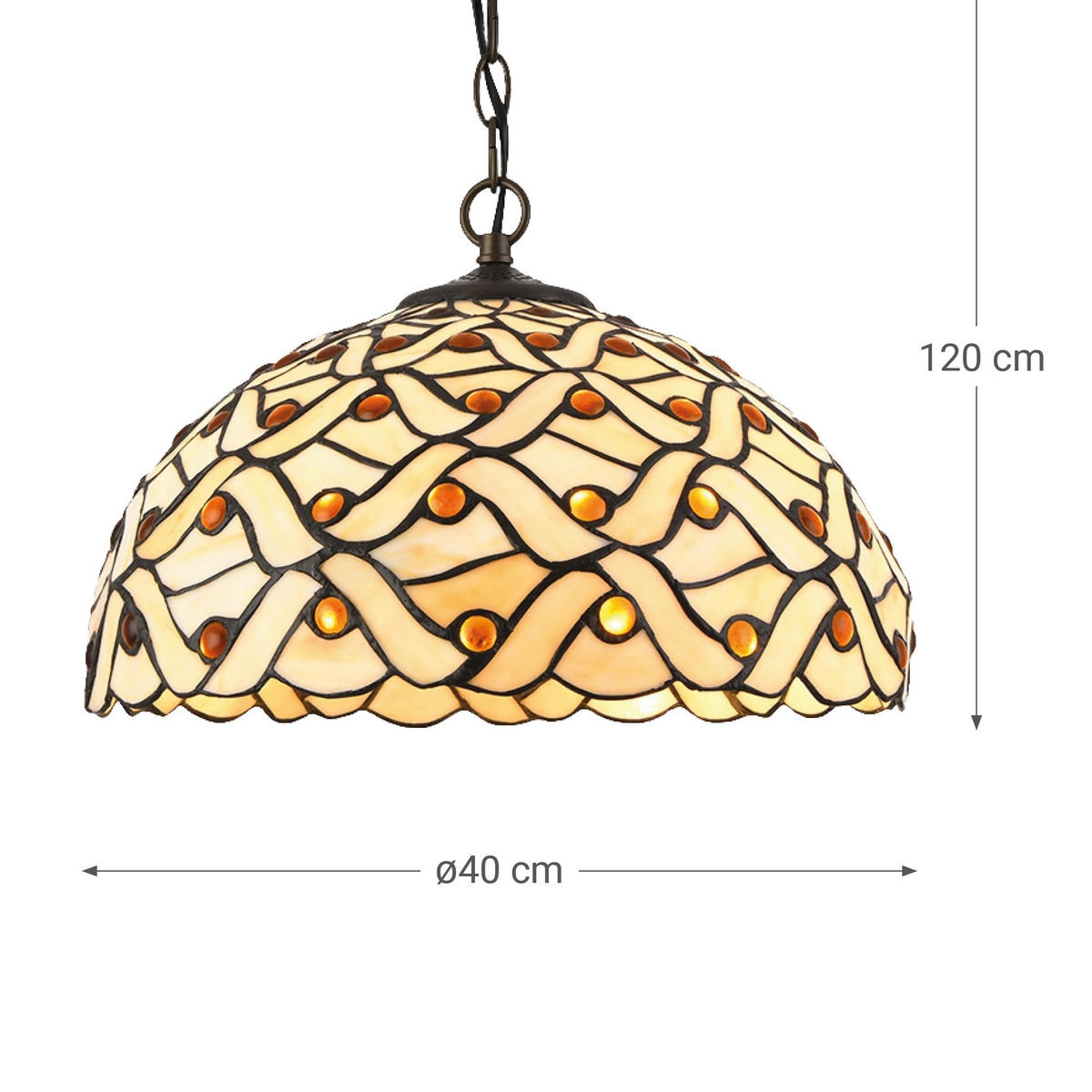 FÜGGŐLÁMPA 40/120/40 cm  - többszínű, Basics, Üveg (40/120/40cm)