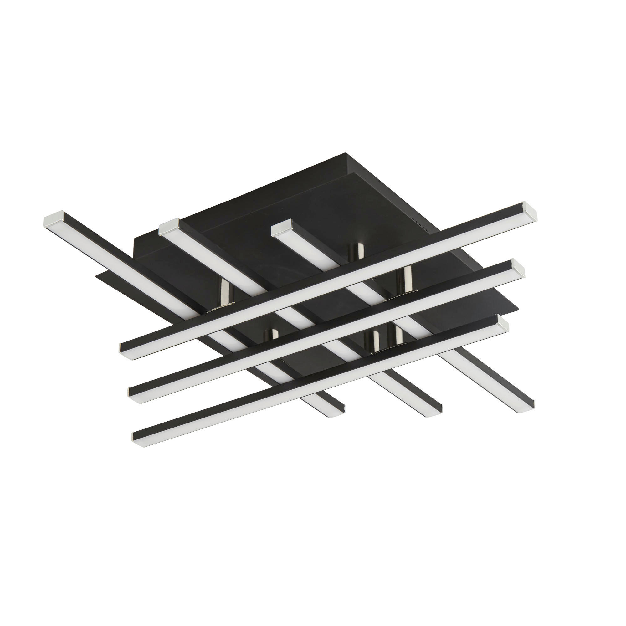 LED-TAKLAMPA Matrix 45,5/45,5/8,5 cm  - vit/kromfärg, Modern, metall/plast (45,5/45,5/8,5cm)