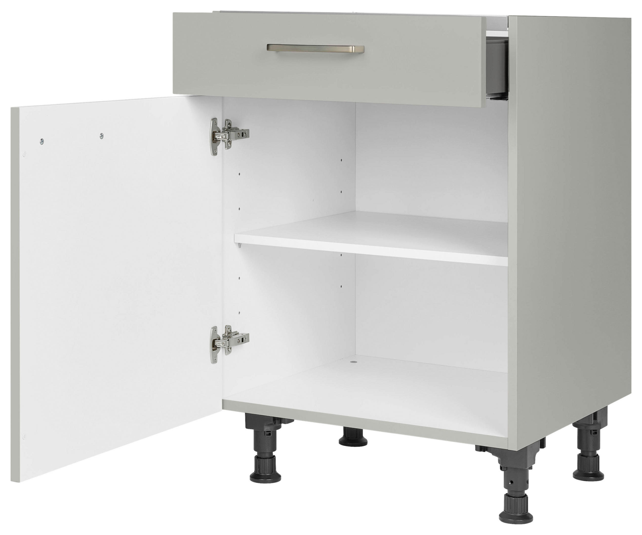 KOCHFELDUMBAUSCHRANK 60/87/56 cm in Grau - Edelstahlfarben/Grau, MODERN, Holzwerkstoff/Metall (60/87/56cm) - Nobilia