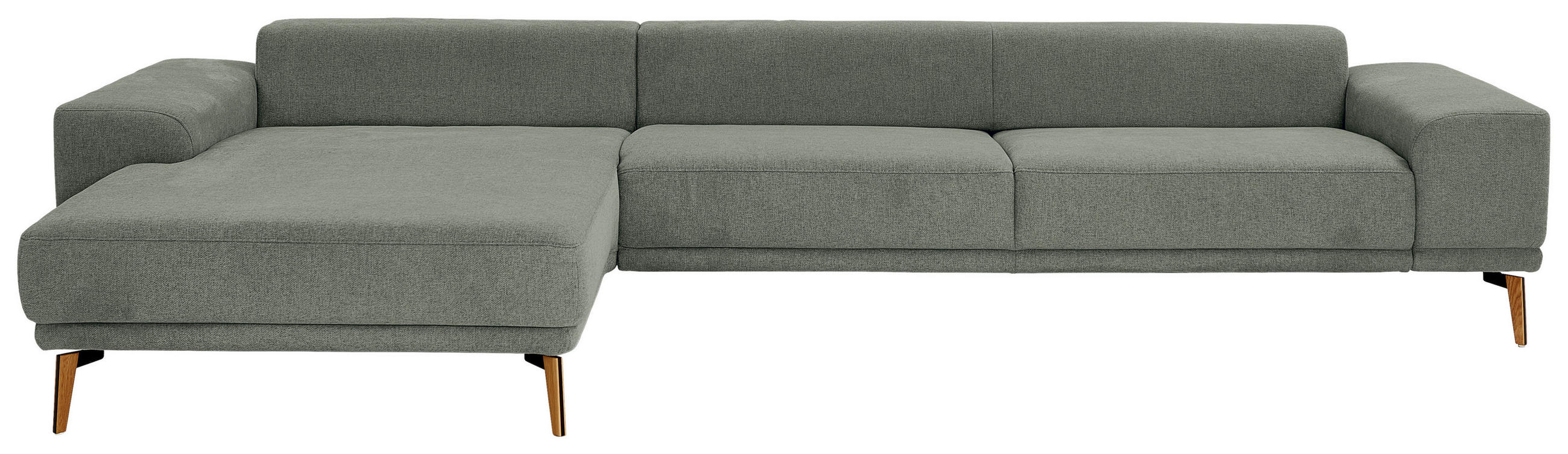 ECKSOFA in Flachgewebe Dunkelgrün  - Wildeiche/Dunkelgrün, Design, Holz/Textil (193/334cm) - Niels Andersson