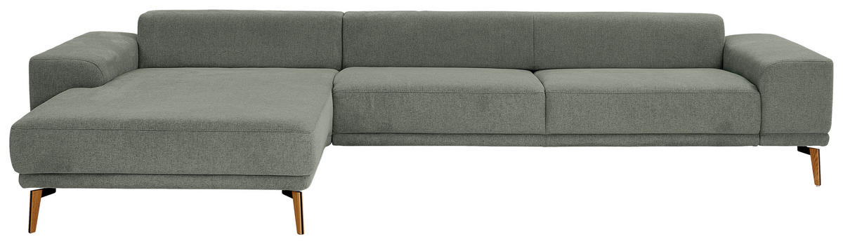 ECKSOFA in Flachgewebe Dunkelgrün  - Wildeiche/Dunkelgrün, Design, Holz/Textil (193/334cm) - Niels Andersson