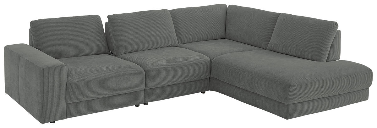 ECKSOFA in Chenille, Jacquard Grau  316/242 cm  - Schwarz/Grau, Design, Kunststoff/Textil (316/242cm) - Niels Andersson