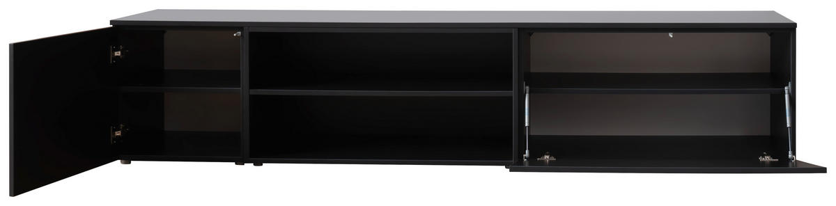 LOWBOARD  in 250/50/45 cm  - Anthrazit/Schwarz, Design, Holzwerkstoff/Kunststoff (250/50/45cm) - Moderano