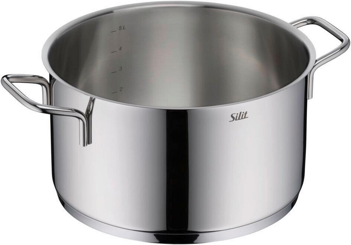 BRATENTOPF Extra Cook 4-5L L  - Edelstahlfarben, Basics, Metall (33,5/26,5/17cm) - Silit