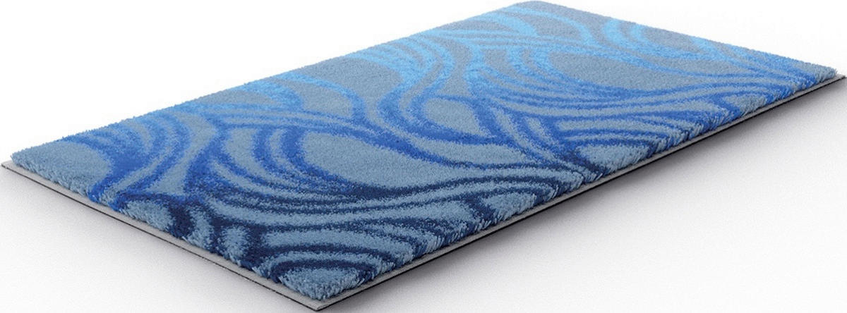 BADEMATTE Blau 60/100 cm  - Blau, Design, Kunststoff/Textil (60/100cm) - Grund