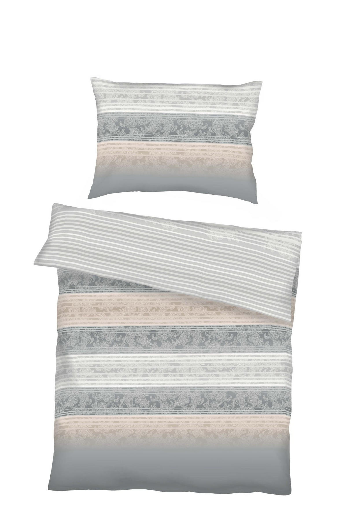 BETTWÄSCHE Palace Makosatin 140/200 cm  - Silberfarben, Design, Textil (140/200cm) - Kaeppel