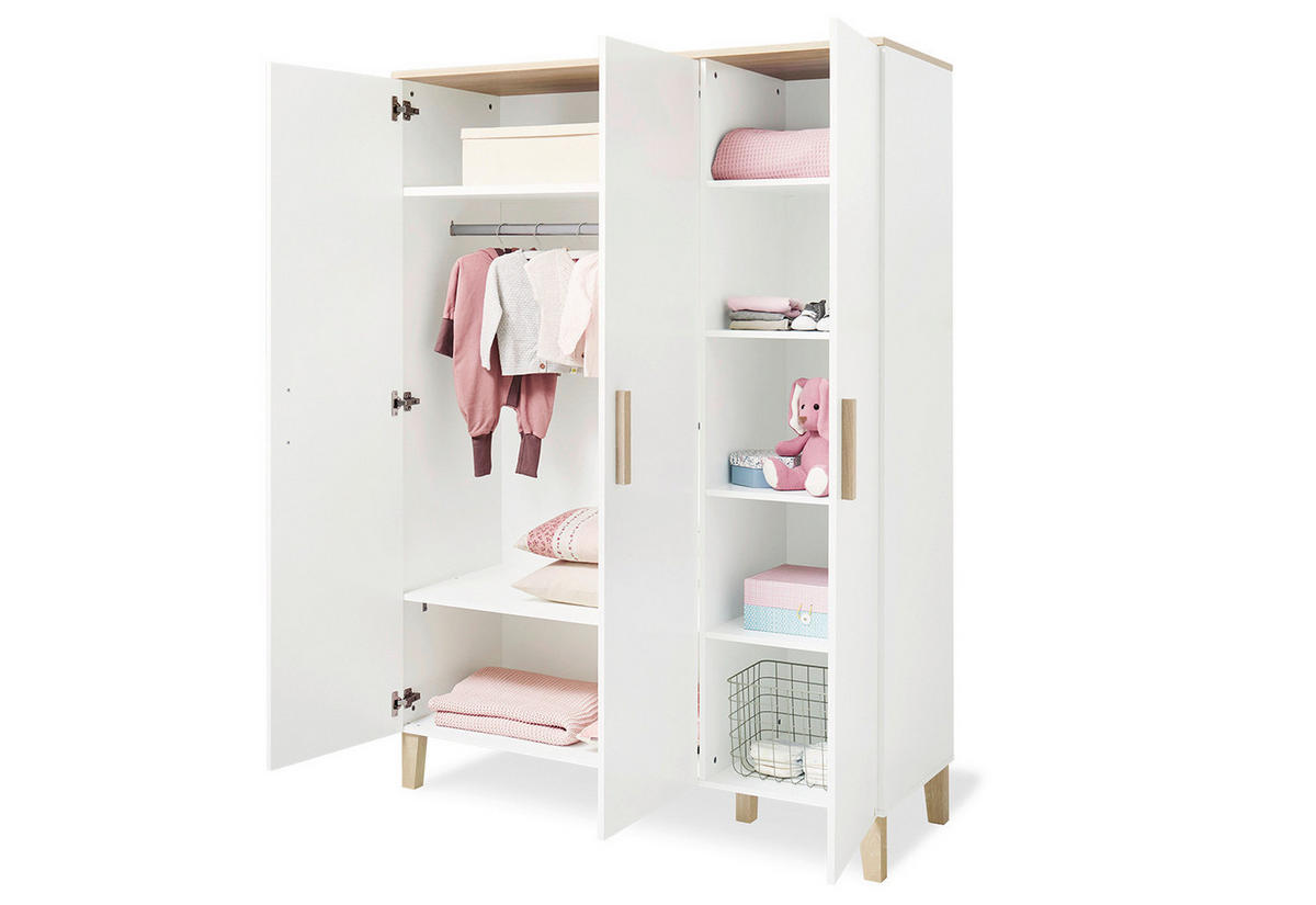 BABYZIMMER LUMI  - Eichefarben/Weiß, Basics, Holzwerkstoff - Pinolino