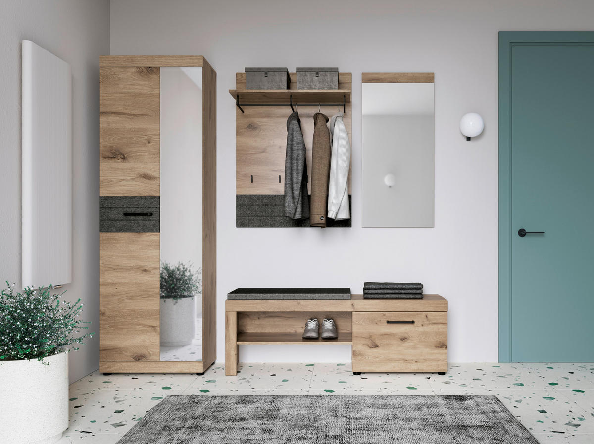 GARDEROBNA OMARA barve hrasta - barve hrasta, Design, kovina/umetna masa (65/201,3/37,9cm) - Carryhome