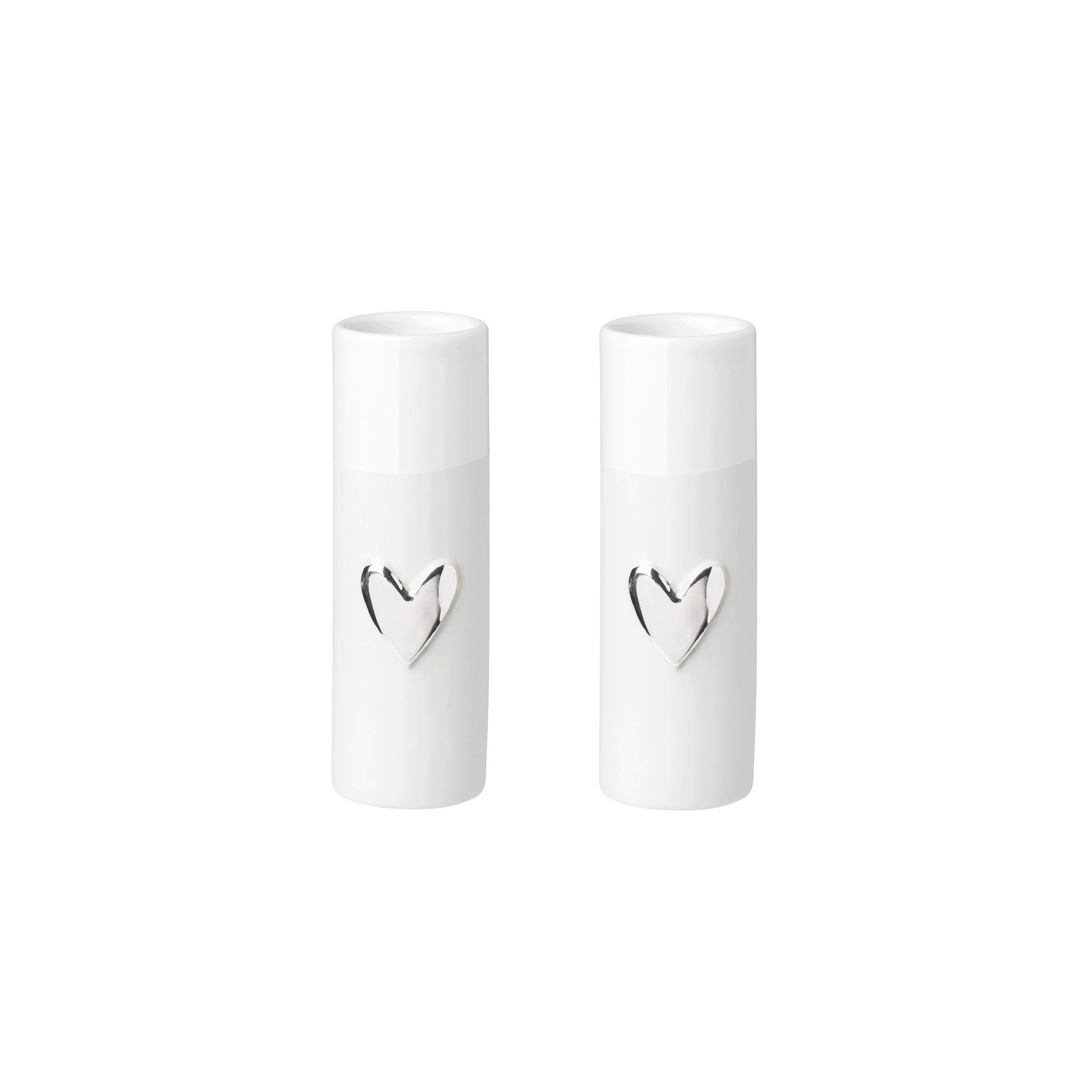 VASE  - Weiss/Goldfarben, Basics, Keramik (3,5/9cm) - Räder