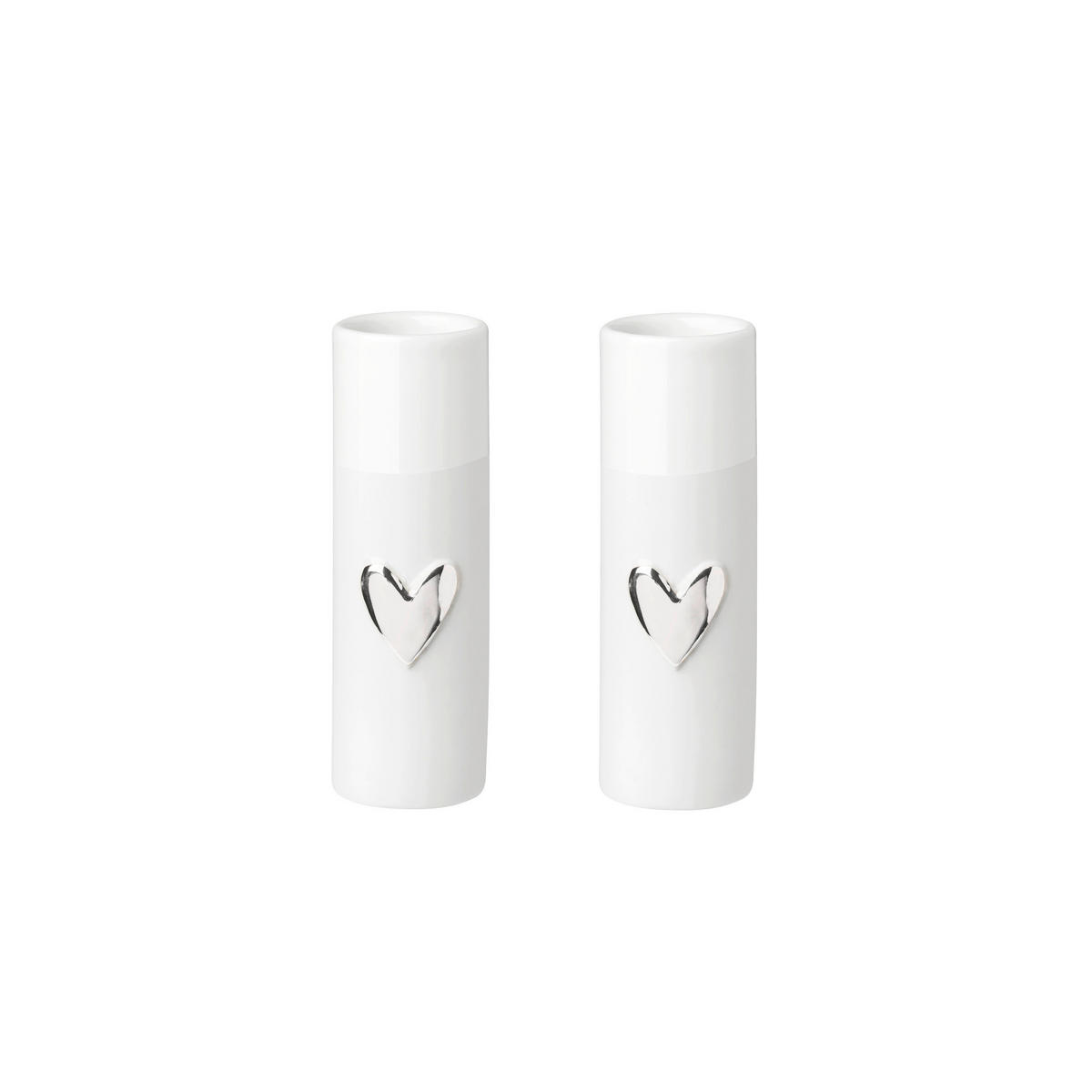 VASE  - Weiss/Goldfarben, Basics, Keramik (3,5/9cm) - Räder