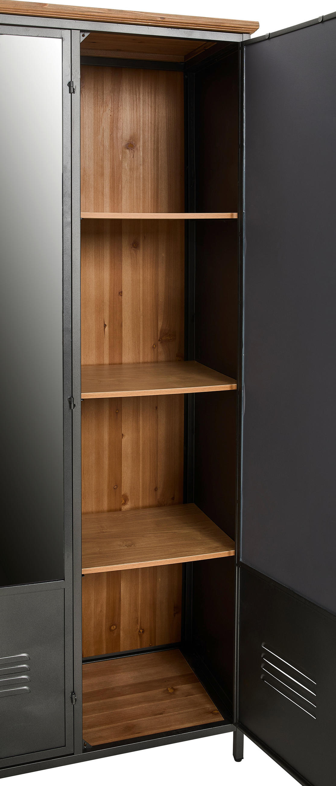 SPIEGELSCHRANK 121/175/41 cm  - Klar/Schwarz, Natur, Glas/Holz (121/175/41cm) - Livetastic
