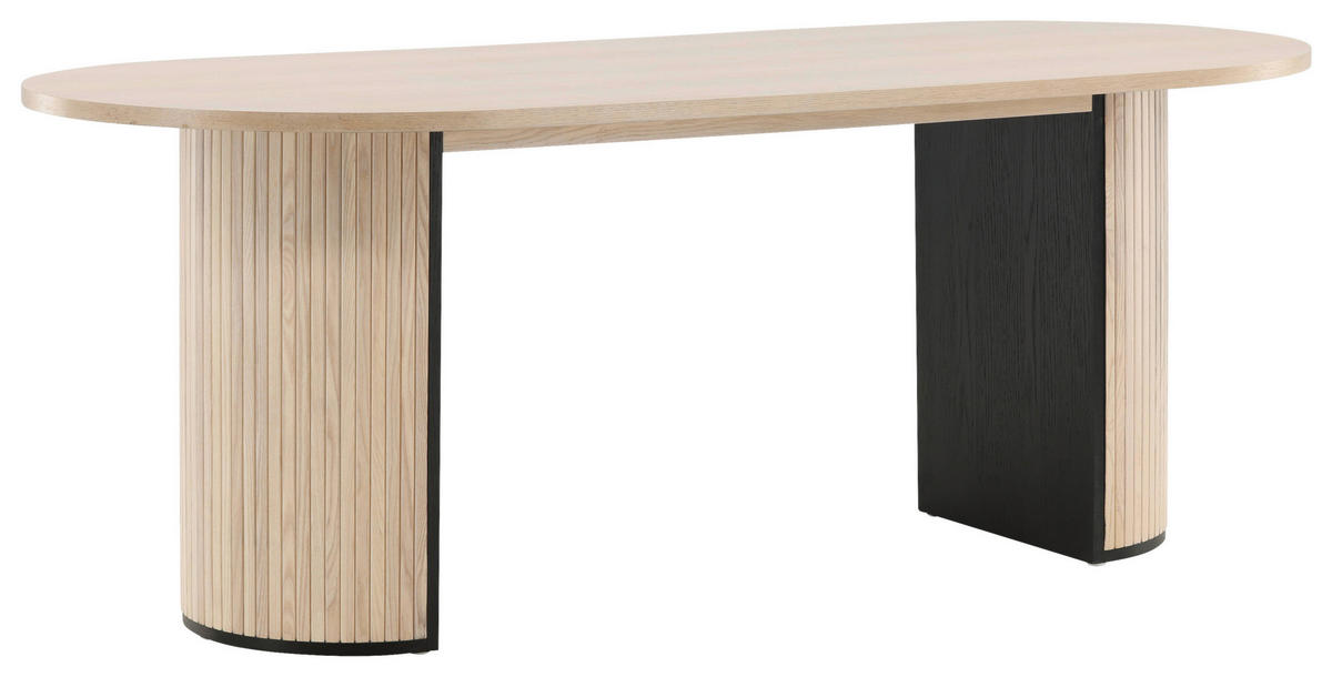 ESSTISCH in Holz, Holzwerkstoff 200/75/90 cm  - Eichefarben/Schwarz, Design, Holz/Holzwerkstoff (200/75/90cm) - Livetastic