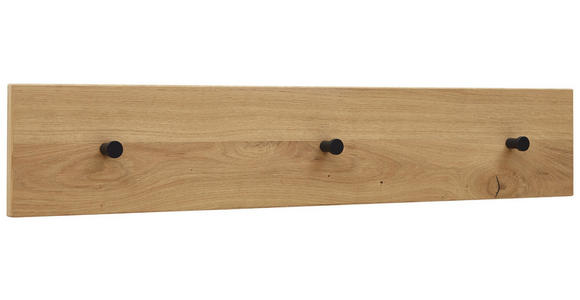 HAKENLEISTE - Eichefarben/Anthrazit, Design, Holz/Metall (80/15/2cm) - Dieter Knoll