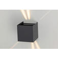LED-WANDLEUCHTE Atlas 10/10/10 cm  - Dunkelgrau, Basics, Kunststoff/Metall (10/10/10cm) - Novel