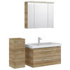 BADEZIMMER 4-teilig  in 122 cm  - Chromfarben/Eichefarben, KONVENTIONELL, Glas/Holzwerkstoff (122cm) - Pelipal