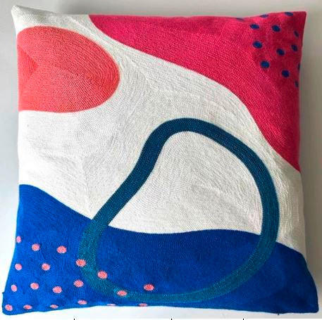 KISSENHÜLLE 45/45 cm  - Blau/Pink, Basics, Textil (45/45cm) - Novel
