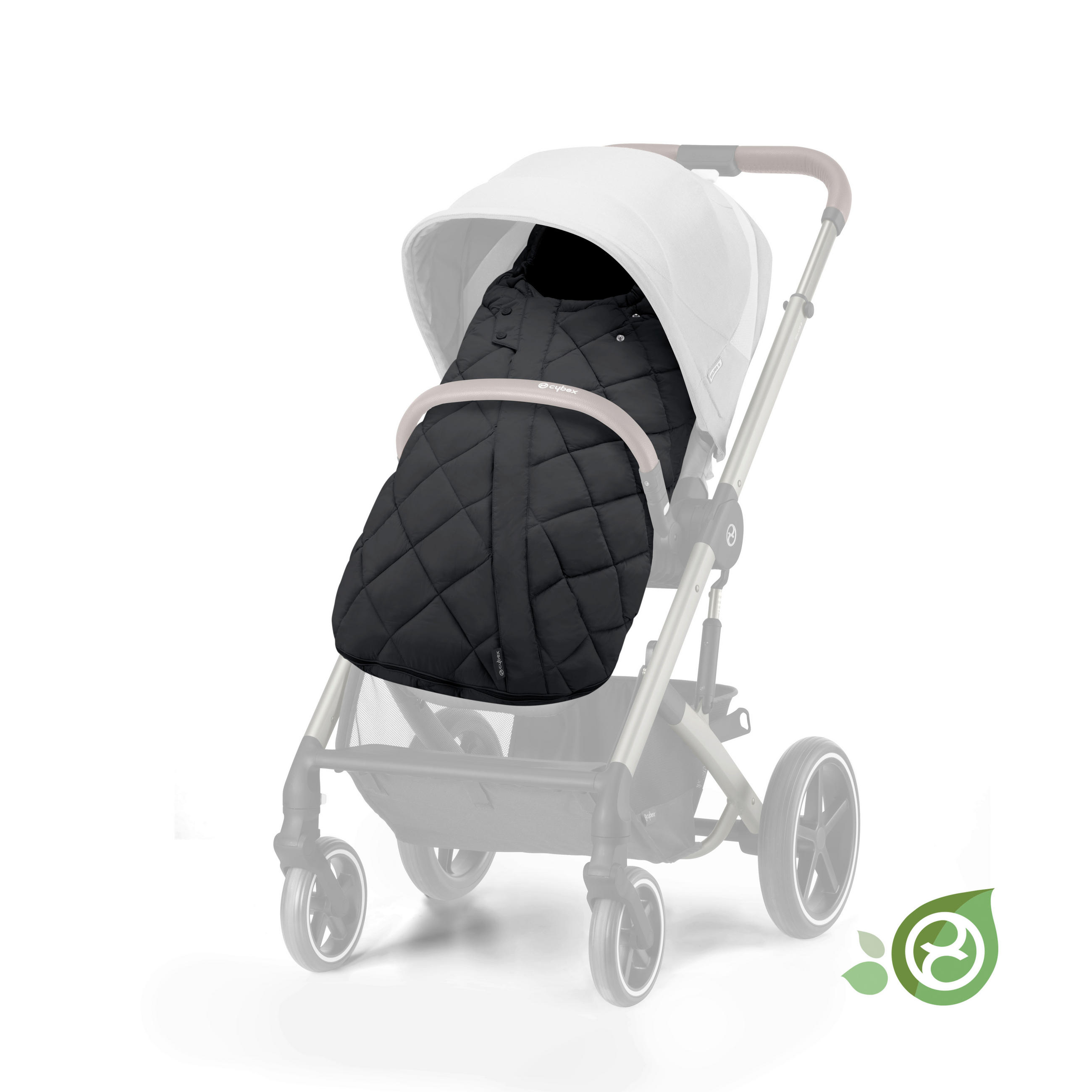 FUßSACK Snogga 2  - Schwarz, Basics, Textil (90/50/20cm) - cybex GOLD