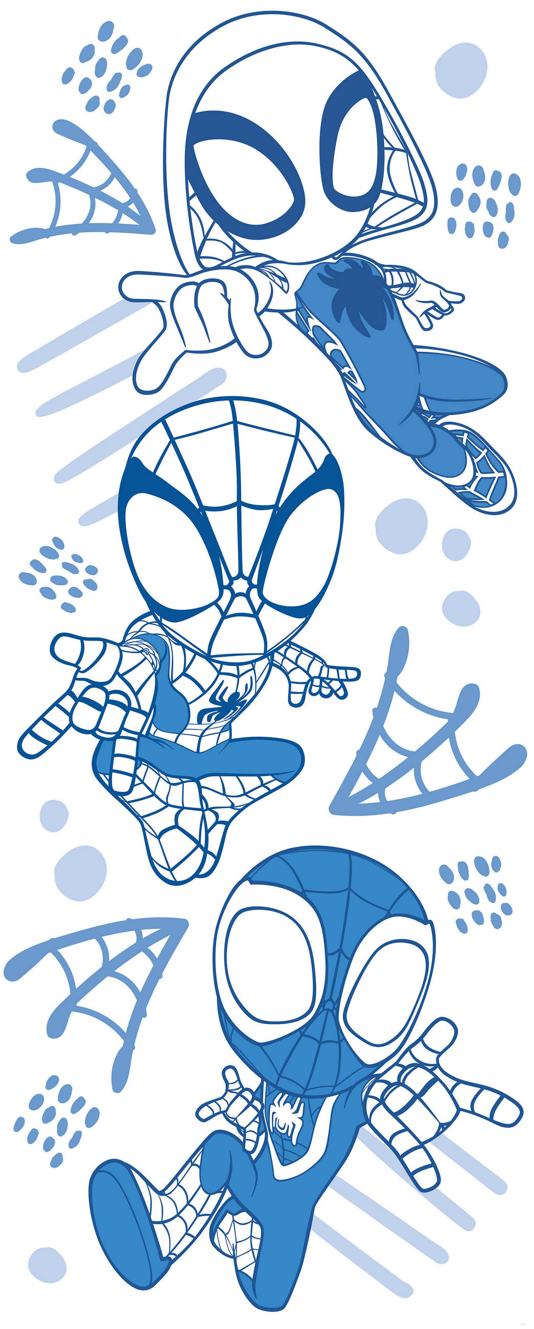 FOTOTAPETE SPIDEY AND HIS AMAZING FRIENDS  - Blau, Design, Textil (100/250cm) - Marvel