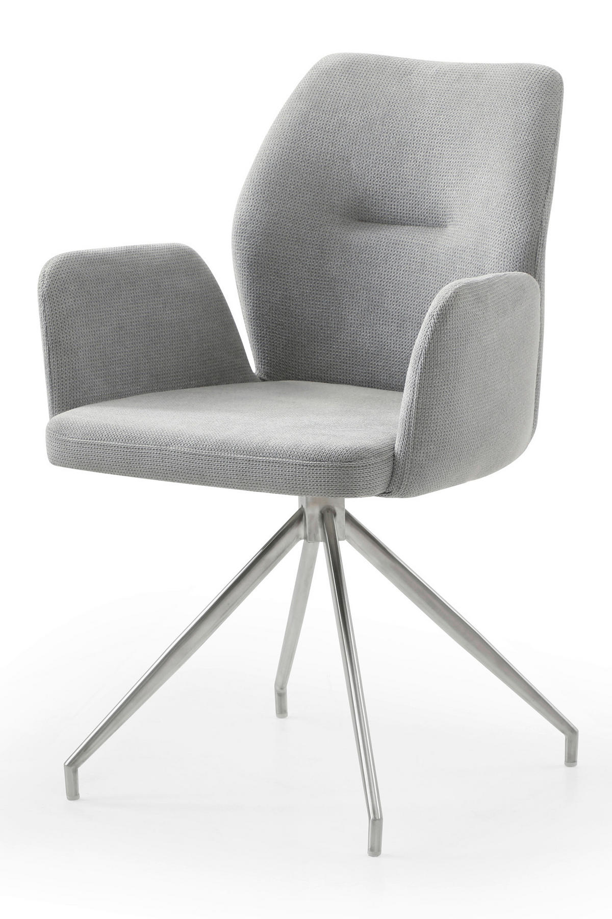OTOČNÁ STOLIČKA, štruktúra, tmavosivá - strieborná/tmavosivá, Modern, kov/textil (60/89/62cm) - Livetastic