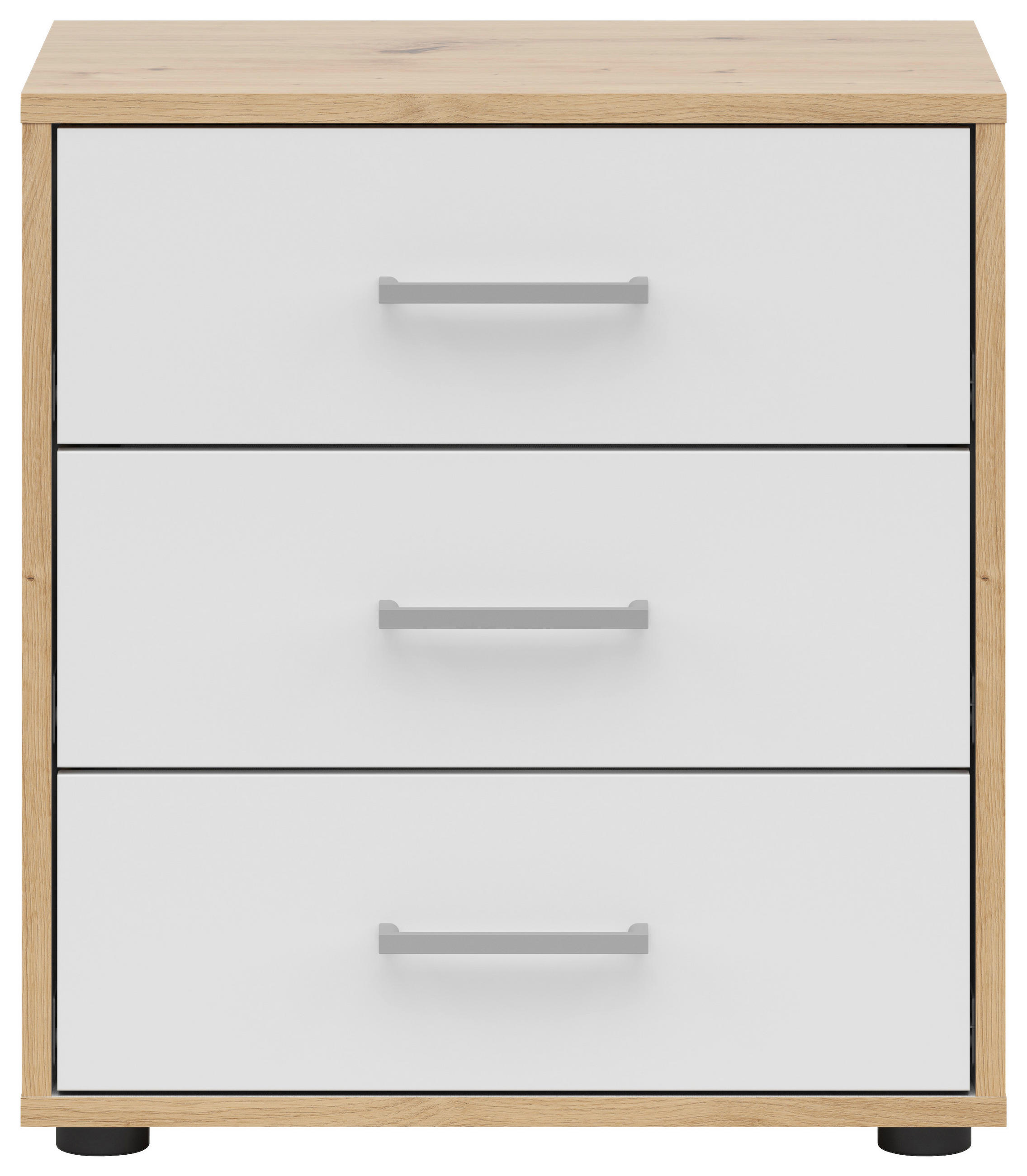 NACHTSCHRANK  - Silberfarben/Grauweiß, Basics, Holzwerkstoff/Kunststoff (50/54/35cm)
