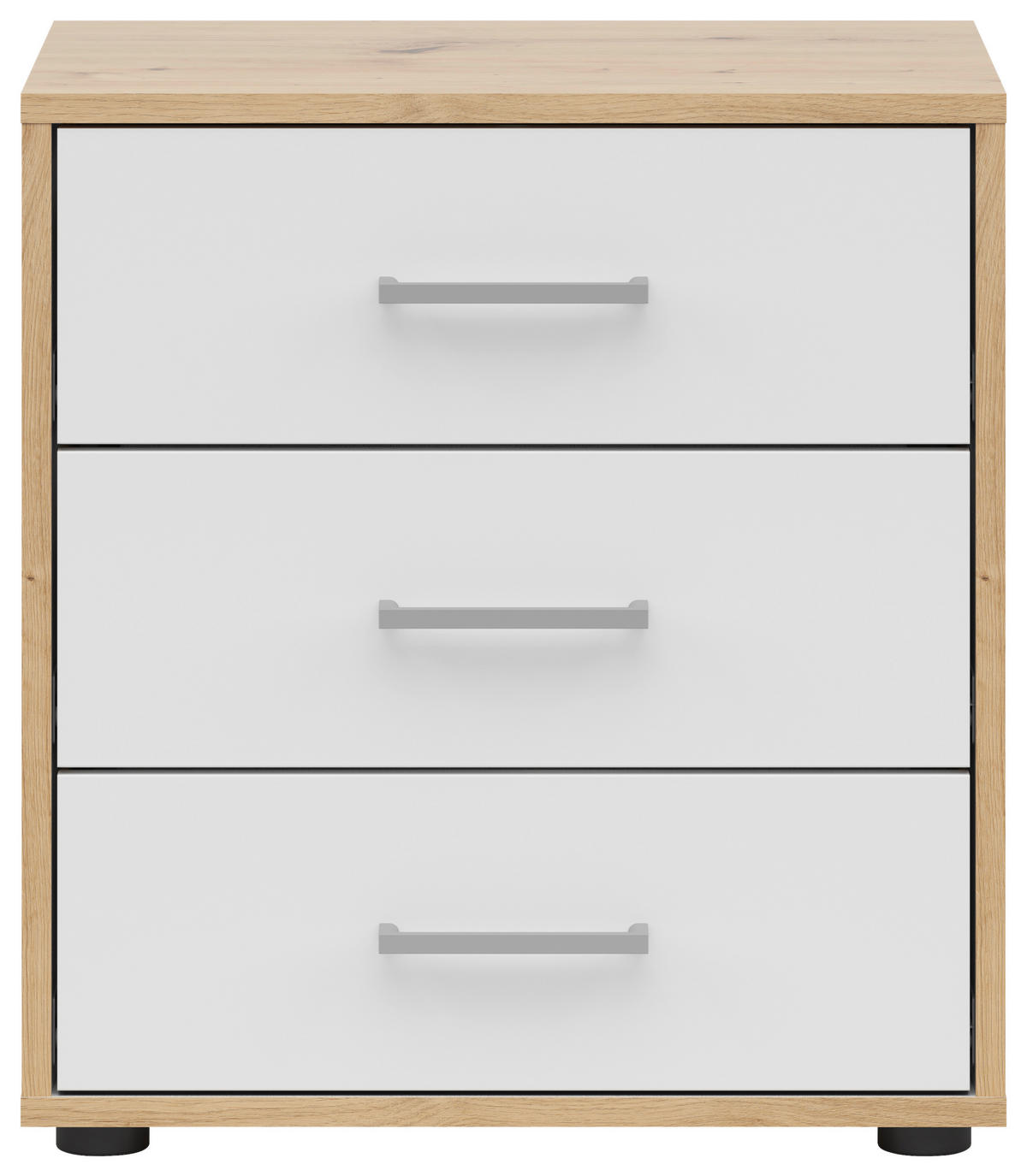 NACHTSCHRANK  - Silberfarben/Grauweiß, Basics, Holzwerkstoff/Kunststoff (50/54/35cm)