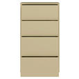 KOMMODE , 55/99/35 cm, 4 Schublade(n)  - Silberfarben/Hellgelb, Trend, Holzwerkstoff/Kunststoff (55/99/35cm) - Carryhome