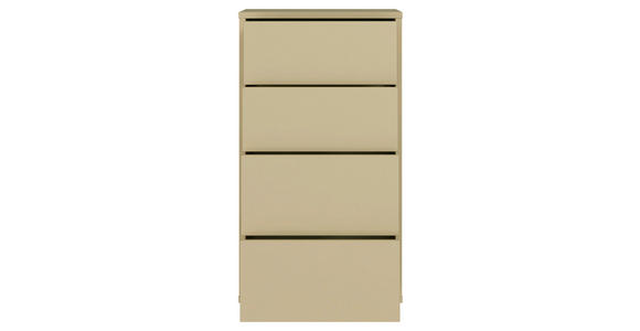 KOMMODE , 55/99/35 cm, 4 Schublade(n)  - Silberfarben/Hellgelb, Trend, Holzwerkstoff/Kunststoff (55/99/35cm) - Carryhome