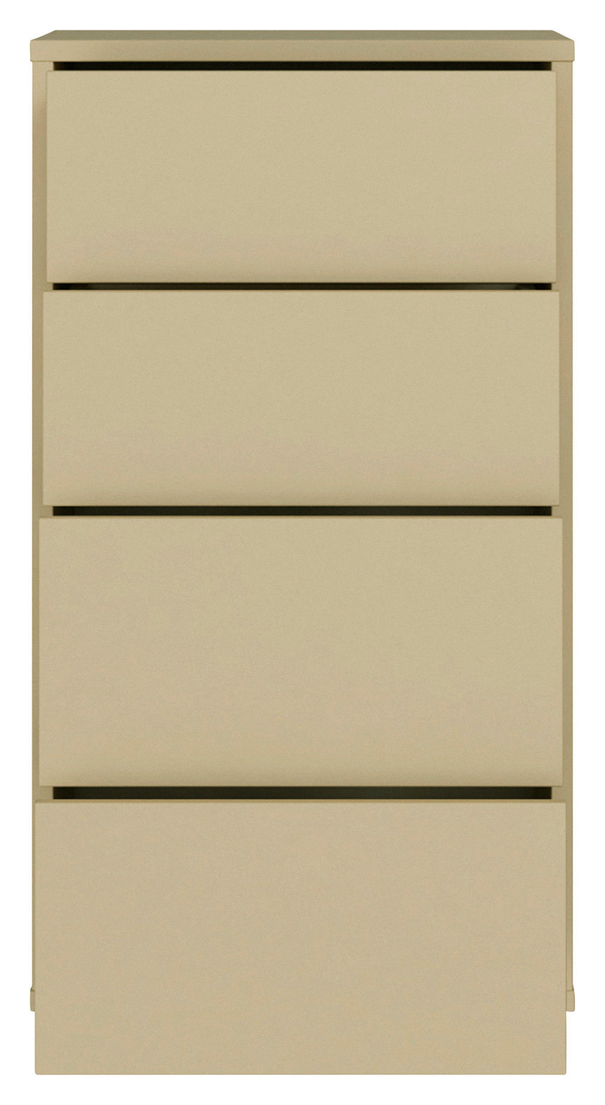 KOMMODE , 55/99/35 cm, 4 Schublade(n)  - Silberfarben/Hellgelb, Trend, Holzwerkstoff/Kunststoff (55/99/35cm) - Carryhome