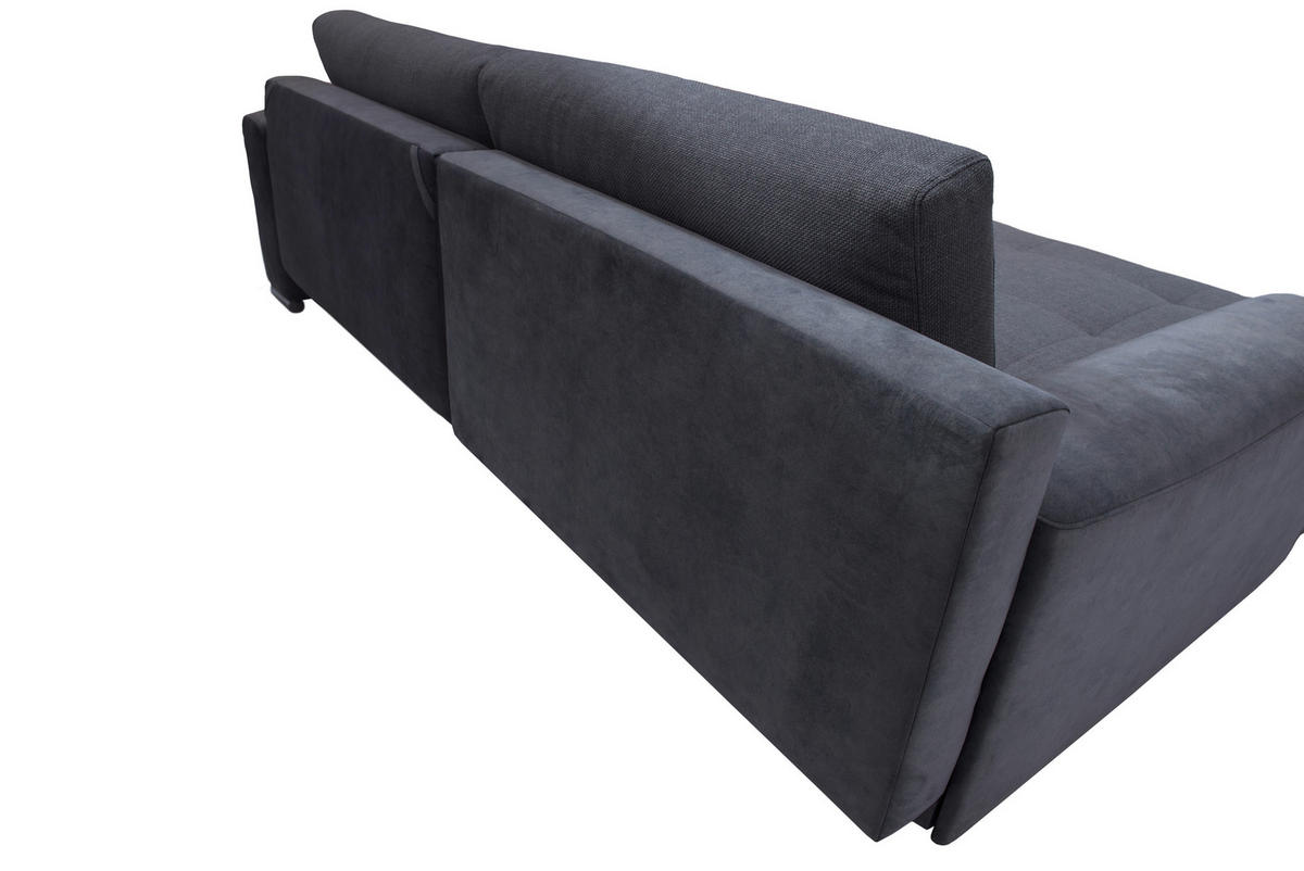 ECKSOFA in Struktur Anthrazit  177/269 cm  - Chromfarben/Anthrazit, Design, Textil/Metall (177/269cm) - Livetastic