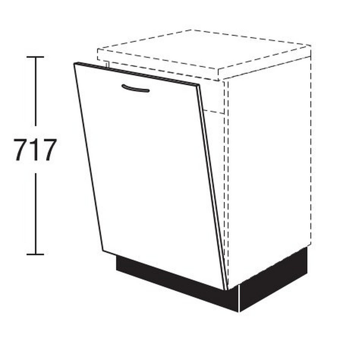 GESCHIRRSPÜLERFRONT 45/71,7/1,6 cm  in Weiß  - Edelstahlfarben/Weiß, Basics, Holzwerkstoff/Metall (45/71,7/1,6cm) - Impuls