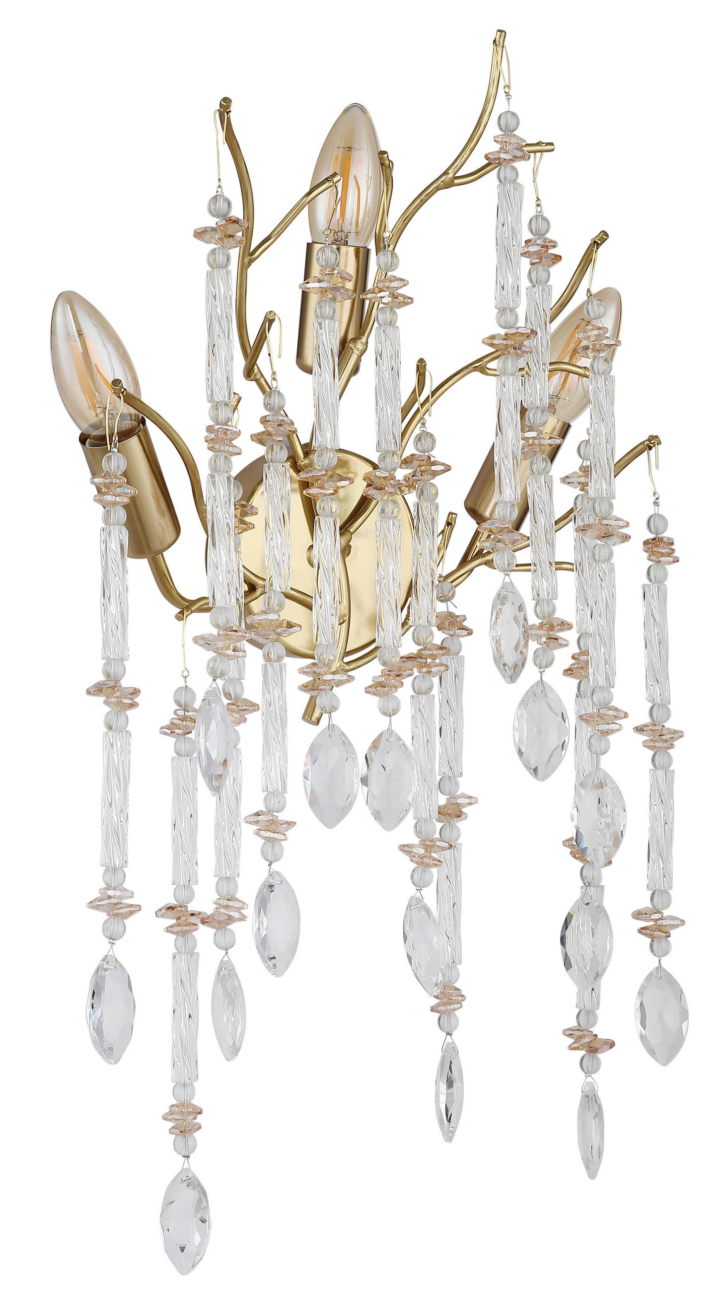 WANDLEUCHTE 35/50 cm   - Klar/Goldfarben, Design, Glas/Metall (35/50cm) - Globo