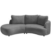 ECKSOFA in Mikrofaser Anthrazit  - Anthrazit/Schwarz, Modern, Kunststoff/Textil (250/139cm) - Livetastic