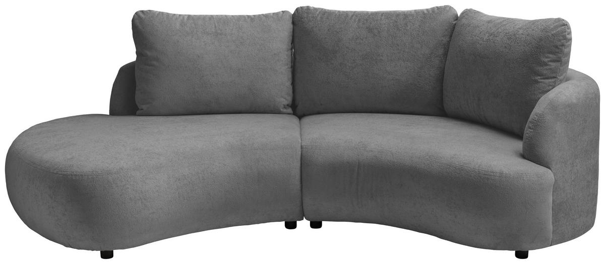 ECKSOFA in Mikrofaser Anthrazit  - Anthrazit/Schwarz, Modern, Kunststoff/Textil (250/139cm) - Livetastic