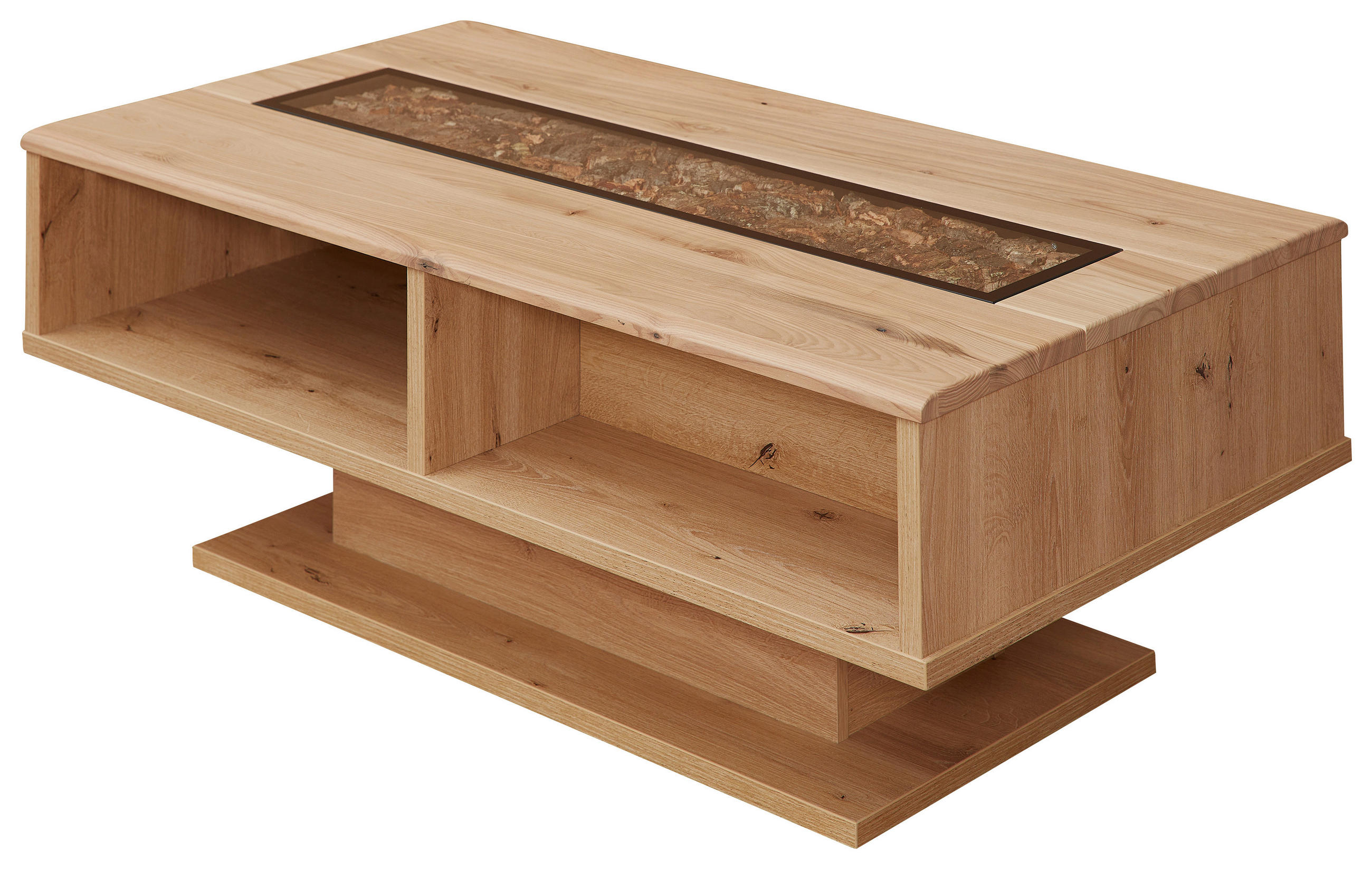 DNEVNI REGAL,  barve jesena  - barve jesena/črna, Natur, kovina/steklo (320/163cm) - Linea Natura